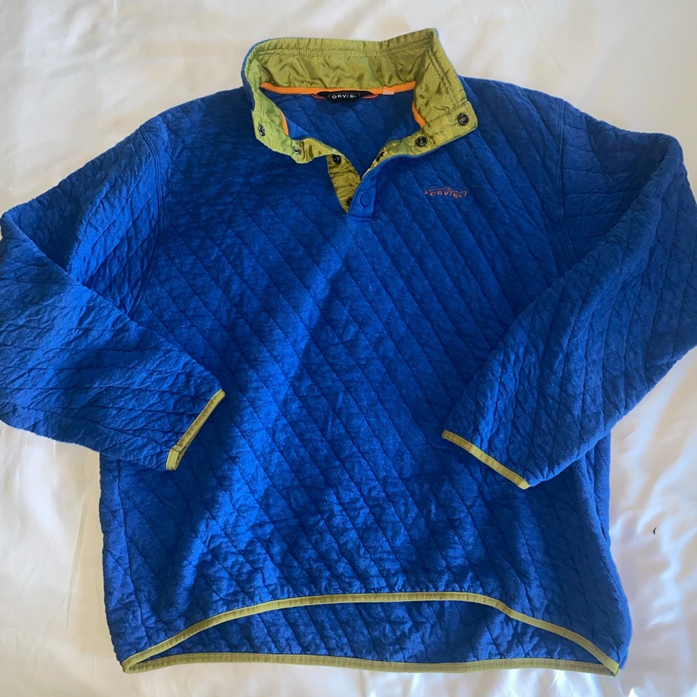 Orvis Royal Blue with Green Piping Sweatshirt